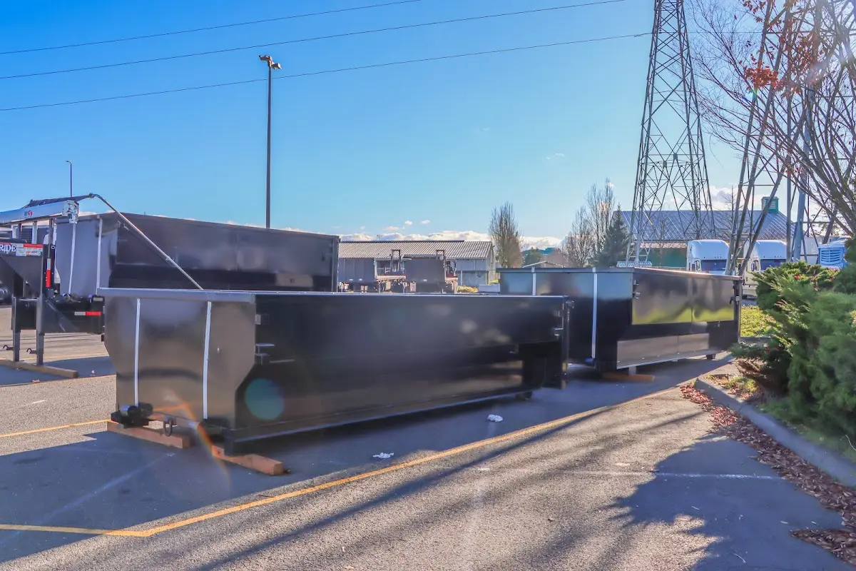 Roll-off dumpster ready for waste disposal at job site for 12 Yard Dumpster Rental in Kewanee